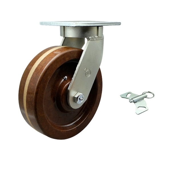 10'' Extra Heavy Duty High Temp Phenolic Wheel Swivel Caster with Swivel Lock
